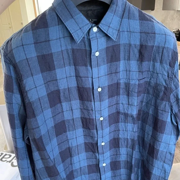 rag & bone classic fit button down linen shirt - Picture 13 of 15